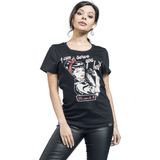 Queen Kerosin I Can Serve You Dames T-shirt - zwart - XS