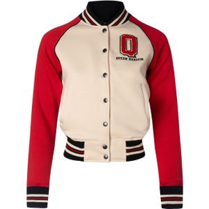Queen Kerosin Dames College Sweatjack | Varsity Jacket | Vintage Style | Sweat Jacket | Baseball Jacket | Rockabella Qk, rood, M