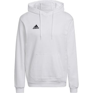 adidas - Entrada 22 Hoodie - Wit Zwart - Fleece - Capuchon