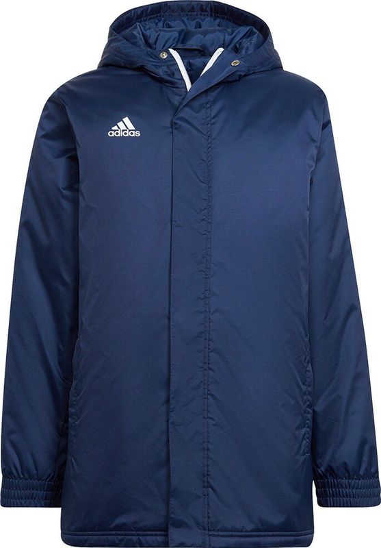 adidas - Entrada 22 - Stadium Jas - Donkerblauw/Wit - 100% Nylon, 90% Gerecycled Polyester