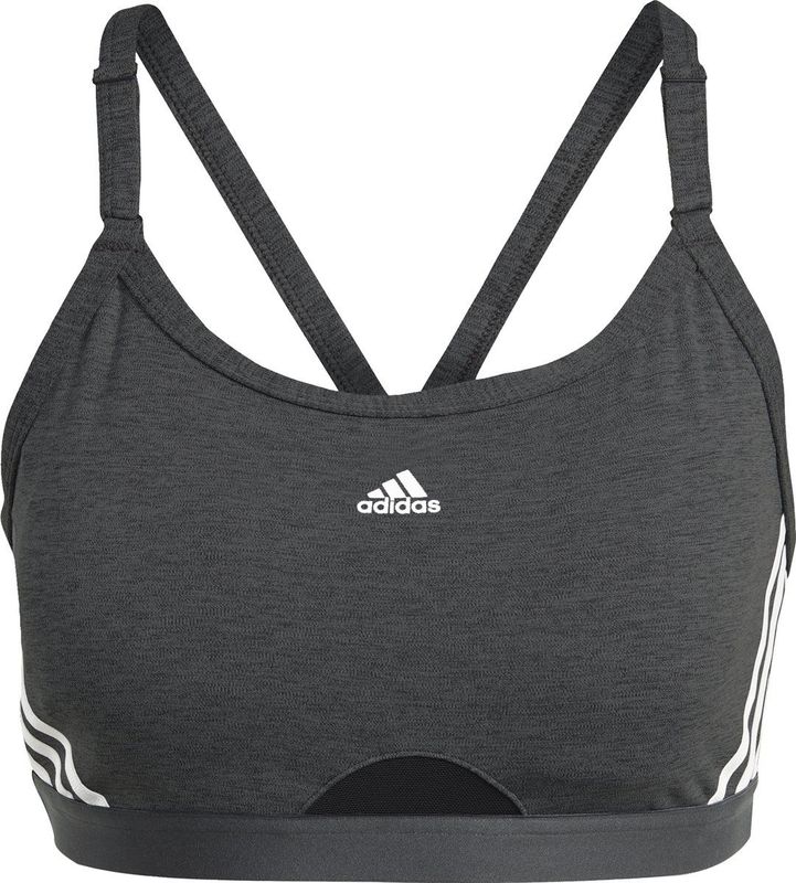 adidas Aeroreact Sportbeha voor dames, met 3 strepen, lichte ondersteuning
