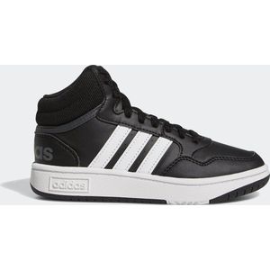 Adidas - Hoops Mid 3.0 - Schoenen - Zwart - Synthetisch Leer