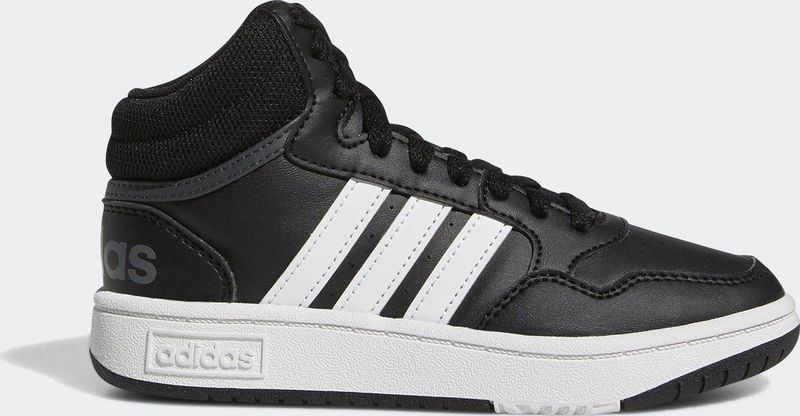 Adidas - Hoops Mid 3.0 - Schoenen - Zwart - Synthetisch Leer