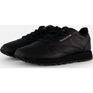 Sneakers - Zwart - Leer - Vetersluiting - Sportief