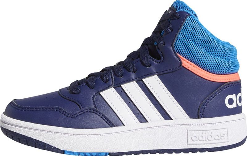Adidas - Hoops Mid 3.0 - Schoenen - Zwart - Synthetisch Leer
