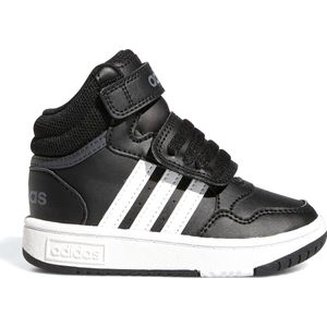 Adidas - Hoops Mid 3.0 - Babyschoenen - Zwart - Synthetisch Leer