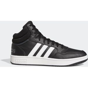 adidas - Hoops 3.0 Mid - Sportschoenen - Zwart - Synthetisch Leer