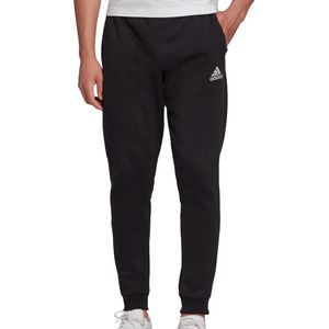 adidas - Entrada 22 - Trainingsbroek - Zwart Wit - Fleece - Standaard Pasvorm