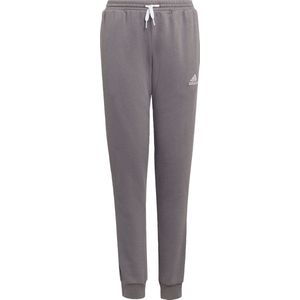 adidas Entrada 22 - Trainingsbroek - Grijs Wit - Fleece - Standaard Pasvorm