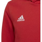 adidas Entrada 22 - Sweat Hoodie - Rood Wit - Fleece Materiaal - Capuchon