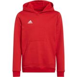 adidas Entrada 22 - Sweat Hoodie - Rood Wit - Fleece Materiaal - Capuchon