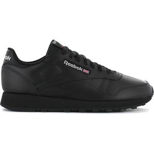 Reebok Classic Leather CL LTHR - Sneakers Schoenen Sportschoenen Leer Zwart GY0955 - Maat EU 45.5 UK 11