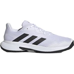 Adidas CourtJam Control M, tennisschoenen voor heren, wit, zwart, maat 44 2/3