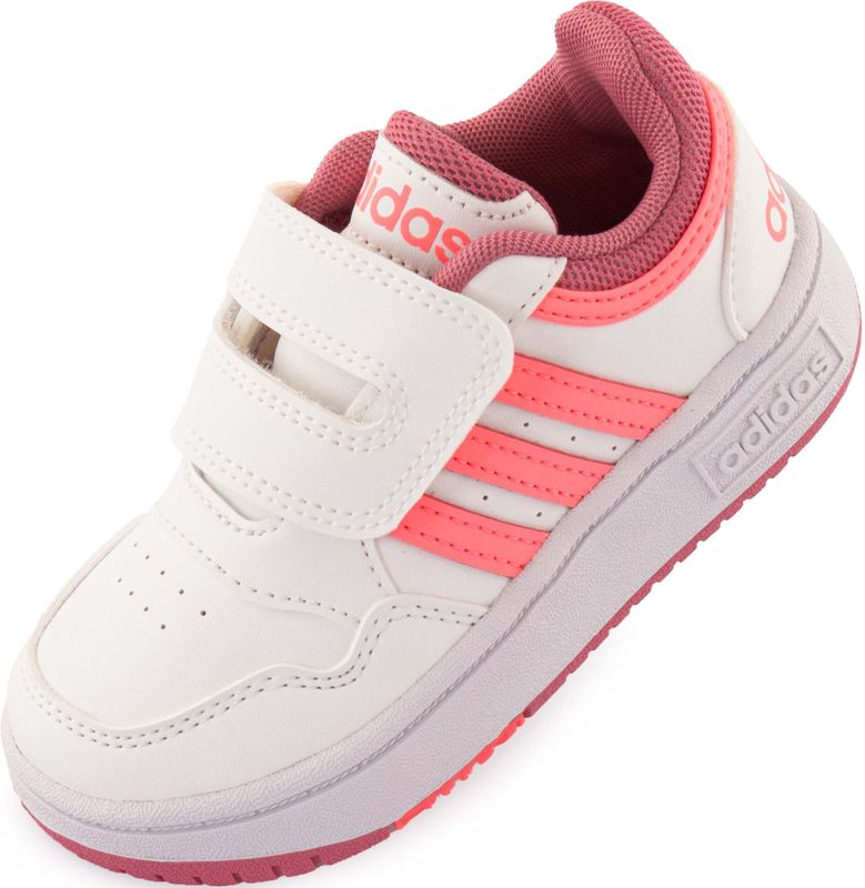 Adidas jr hoops kinderschoenen wit-roze maat 23