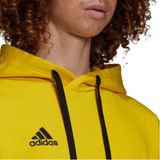adidas - Entrada 22 Hoodie - Geel Zwart - Fleece - Capuchon met Trekkoord