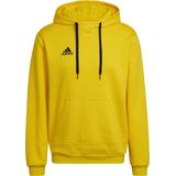 adidas - Entrada 22 Hoodie - Geel Zwart - Fleece - Capuchon met Trekkoord