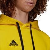 adidas - Entrada 22 Hoodie - Geel Zwart - Fleece - Capuchon met Trekkoord