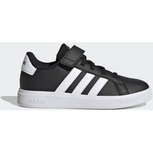 adidas Sportswear Grand Court Court Schoenen met Elastische Veters en Klittenband - Kinderen - Zwart- 38