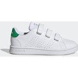 adidas Advantage Court Lifestyle Hook-and-Loop Sneakers uniseks-kind, Ftwr White/Green/Core Black, 32 EU