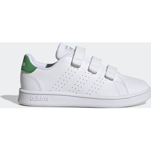 adidas Advantage Court Lifestyle Hook-and-Loop Sneakers uniseks-kind, Ftwr White/Green/Core Black, 28 EU