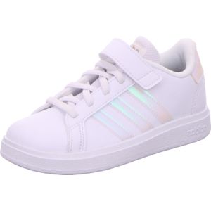 adidas Grand Lifestyle Court Elastische Lace en Top Strap Sneaker voor jongens, Ftwr Wit Iriserend Ftwr Wit, 33 EU