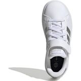 adidas Grand Court Elastic Lace and Top Strap Shoes Sneakers uniseks-kind, Ftwr White/Matte Silver/Matte Silver, 38 2/3 EU