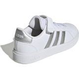 adidas Grand Court Elastic Lace and Top Strap Shoes Sneakers uniseks-kind, Ftwr White/Matte Silver/Matte Silver, 38 2/3 EU