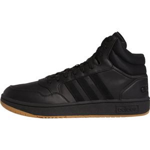 adidas Hoops 3.0 Mid Classic Vintage Basketball-inspired heren Sneakers, Core Black/Core Black/Ftwr White, 46 EU