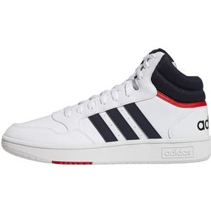 adidas Hoops 3.0 Mid Classic Vintage Shoes Sneakers heren, Ftwr White/Legend Ink/Vivid Red, 48 2/3 EU