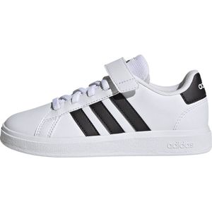 adidas Grand Court Elastic Lace and Top Strap Shoes Sneakers uniseks-kind, Ftwr White/Core Black/Core Black, 40 EU