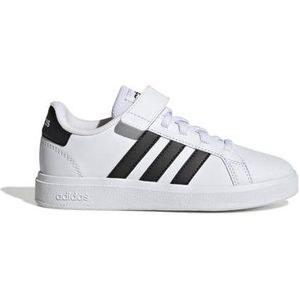 adidas Grand Court Elastic Lace and Top Strap Shoes Sneakers uniseks-kind, Ftwr White/Core Black/Core Black, 32 EU