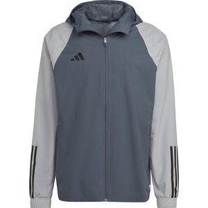 adidas - Tiro 23 Competition - All-Weather Jack - Grijs - Waterafstotend, 100% Gerecycled Polyester