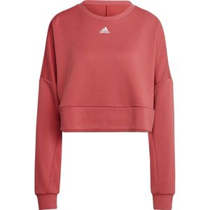 ADIDAS - Stdio - Sweatshirt - Rood - 75% Gerecycled Polyester, 25% Viscose, AEROREADY Vochtabsorberend