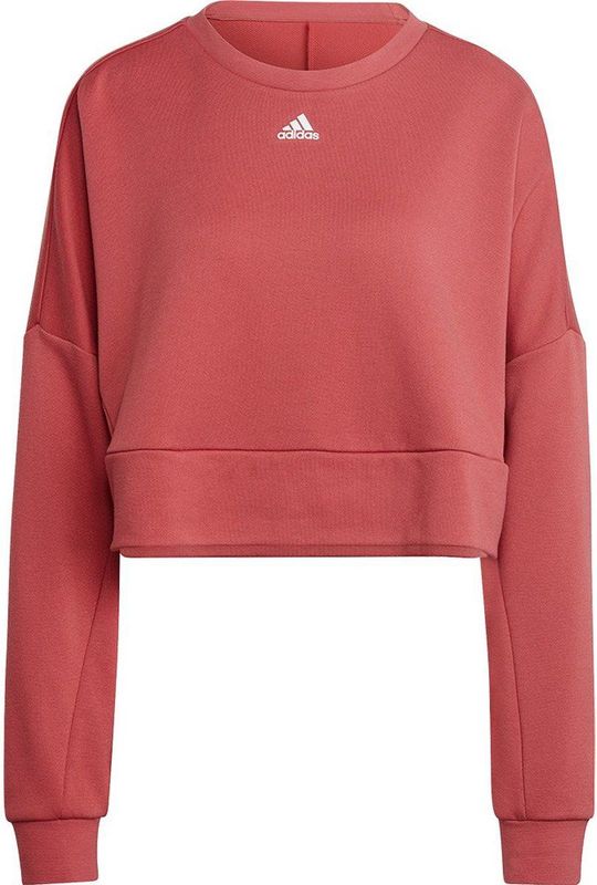 ADIDAS - Stdio - Sweatshirt - Rood - 75% Gerecycled Polyester, 25% Viscose, AEROREADY Vochtabsorberend