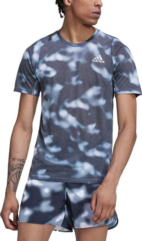 adidas - Hardloopshirt - Grafische Print - Zwart - 80% Gerecycled Polyester