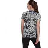 ADIDAS - Fast Aop - T-shirt - Green - 91% Gerecycled Polyester, Vochtabsorberend AEROREADY