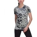 ADIDAS - Fast Aop - T-shirt - Green - 91% Gerecycled Polyester, Vochtabsorberend AEROREADY