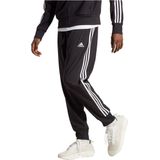 adidas - AEROREADY Essentials Tapered Cuff Woven 3-Stripes Pants - Zwart/Wit - 100% Polyester (Gerecycled)