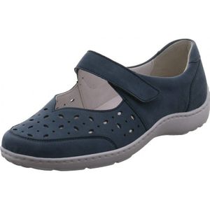 Waldläufer Dames Bandschoen - 496325-191-263 Jeansblauw - Wijdte H - Maat 4½