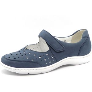 Waldläufer - 496325-191-263 Bandschoen - Jeansblauw - Nubuck Leer