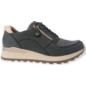 Waldlaufer - Orthotritt Sneaker - Denim Blauw - Suède - Wijdte H