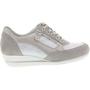 Waldlaufer - Himona - Dames Veterschoenen - Zilver - Leer - Uitneembaar Voetbed