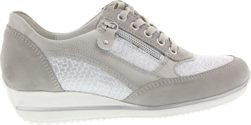 Waldlaufer - Himona - Dames Veterschoenen - Zilver - Leer - Uitneembaar Voetbed