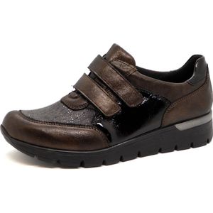 Waldlaufer OrthoTritt Klittenbandschoen 626K31 312 547 Zwart Brons Stretch Wijdte K