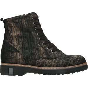 Veterlaarzen - Kitomi - Dierenprint - Leer - Suède - Platte Hak