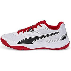 PUMA Solarflash Ii Indoor sportschoen uniseks-volwassene, Puma White Puma Zwart Hoog Risico Rood, 37.5 EU