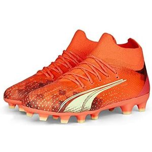 PUMA Ultra Pro Fg/Ag Jr Voetbalschoen voor kinderen, uniseks, Fiery Coral Fizzy Light PUMA Black, 28 EU