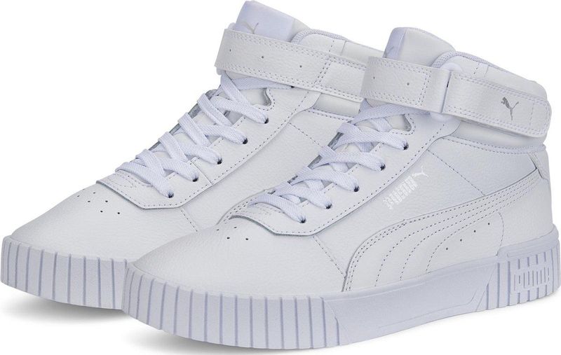 PUMA - Carina 2.0 Mid - Sneakers - Wit/Zilver - Gerecycled Materiaal