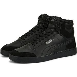 PUMA PUMA Shuffle Mid Fur Sneakers, uniseks, Puma Zwart PUMA Zwart Staal Grijs