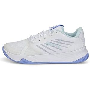 PUMA Unisex's Accelerate Pro Ii W+ Indoor Court Schoen, Puma Wit Nitro Blauw Elektro Paars Arctic Ice, 37.5 EU